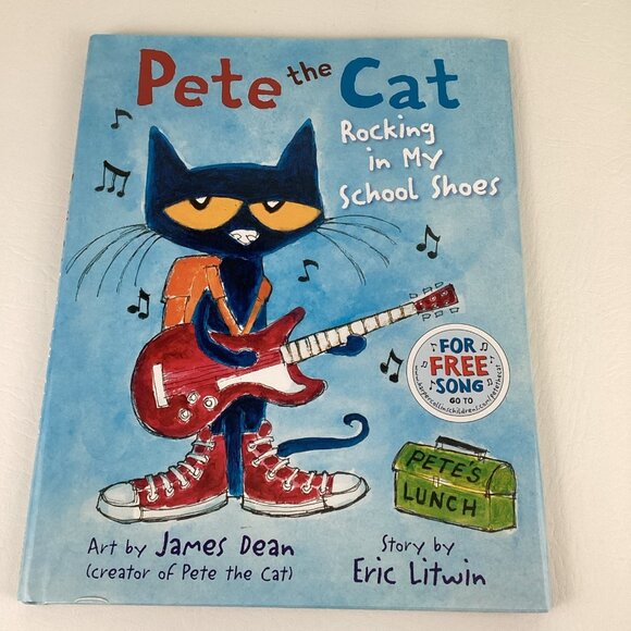 Pete The Cat Rocking In My School Shoes Hardcover Book 12" Plush Stuffed Toy NEW - Picture 2 of 9